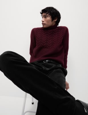 

M&S Collection Chinos de pana de ajuste estándar premium con pinzaMens - Black, Black