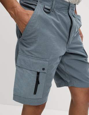 

Mens M&S Collection Ripstop Textured Trekking Shorts with Stormwear™, Petrol