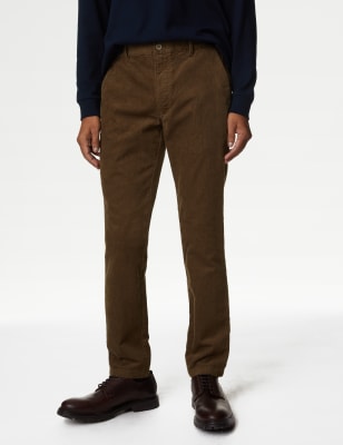

Mens M&S Collection Schmal geschnittene Chino-Cordhose mit Stretchanteil - Chestnut, Chestnut