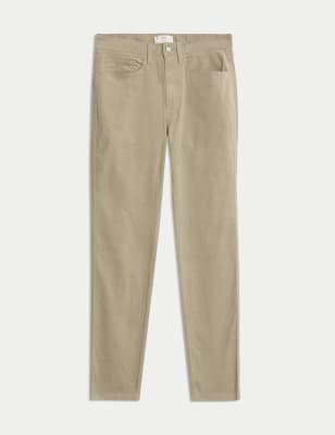 

Mens M&S Collection Slim Fit Diagonal Corduroy 5 Pocket Trousers - Sand, Sand