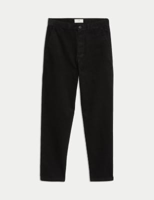 

Mens M&S Collection Loose Fit Corduroy Stretch Chinos - Black, Black