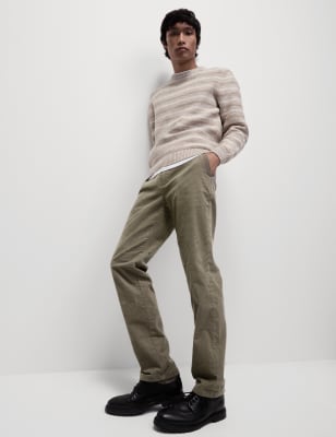 

Mens M&S Collection Regular Fit Corduroy Chinos - Mole, Mole