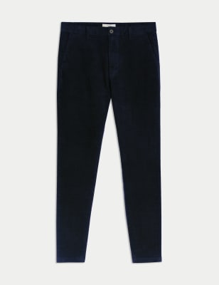 

Mens M&S Collection Slim Fit Corduroy Chinos - Dark Navy, Dark Navy