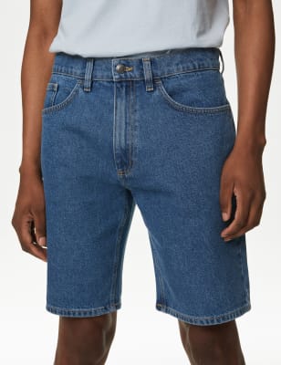 

Mens M&S Collection Denim-Shorts aus reiner Baumwolle - Medium Blue, Medium Blue