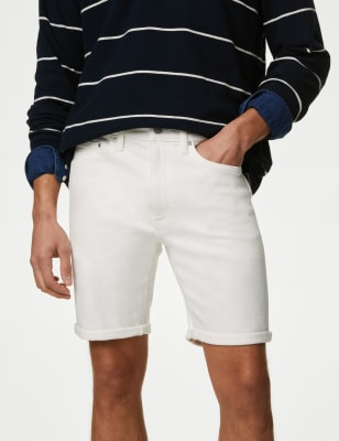 

Mens M&S Collection Stretch Denim Shorts - Ivory, Ivory