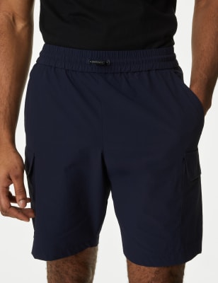 

Mens M&S Collection Elasticated Waist Stretch Cargo Shorts with Stormwear™ - Navy, Navy