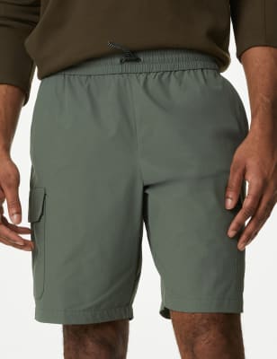

Mens M&S Collection Elasticated Waist Stretch Cargo Shorts with Stormwear™ - Khaki, Khaki