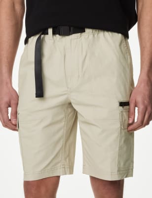 

Mens M&S Collection Belted Cargo Shorts with Stormwear™ - Putty, Putty