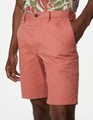 

Mens M&S Collection Super Lightweight Stretch Chino Shorts - Coral, Coral