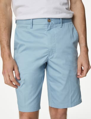 

Mens M&S Collection Super Lightweight Stretch Chino Shorts - Light Chambray, Light Chambray