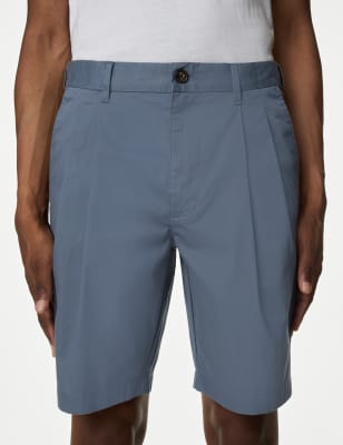 

Mens M&S Collection Super Lightweight Twin Pleat Chino Shorts - Air Force Blue, Air Force Blue