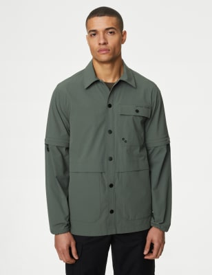 

Mens M&S Collection Utility Overshirt - Moss Green, Moss Green