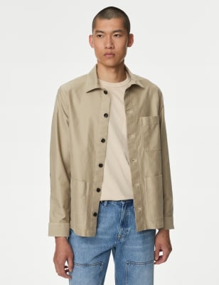 

Mens M&S Collection Cotton Rich Overshirt - Sand, Sand