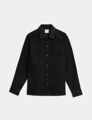 

Mens M&S Collection Waffle Overshirt - Black, Black