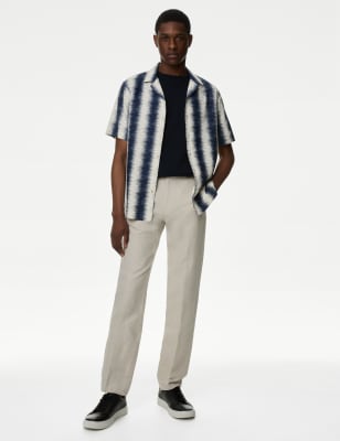 

Mens M&S Collection Bügelleichtes Hemd aus Leinenmischgewebe mit Hawaii-Muster - Light Blue Mix, Light Blue Mix