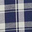 Easy Iron Cotton Linen Blend Check Shirt, BLUE MIX, swatch