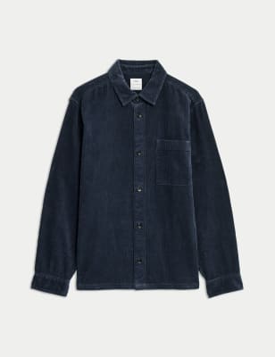 

Mens M&S Collection Pure Cotton Corduroy Overshirt - Dark Navy, Dark Navy