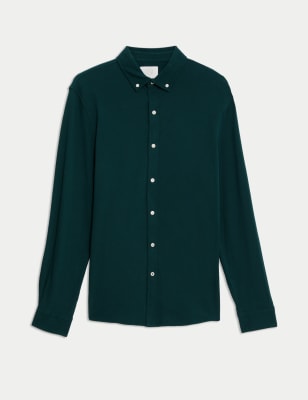 

Mens M&S Collection Pure Cotton Oxford Shirt - Bottle Green, Bottle Green