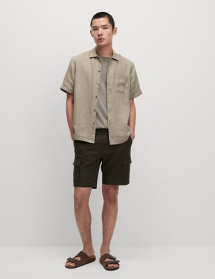 

Mens M&S Collection Pure Linen Short Sleeve Shirt, Mole