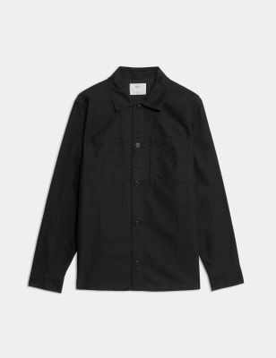 

Mens M&S Collection Overshirt mit hohem Baumwollanteil - Black, Black