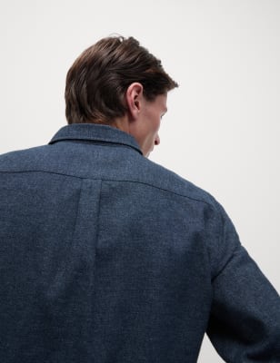

Mens M&S Collection Flannel-Hemd aus reiner Baumwolle - Navy, Navy