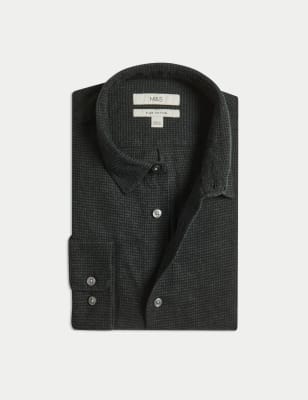

M&S Collection Camisa de franela 100% algodónMens - Dark Charcoal, Dark Charcoal