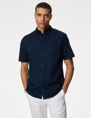 

Mens M&S Collection Pure Cotton Oxford Shirt - Navy, Navy