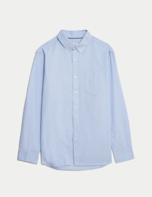 

Mens M&S Collection Cotton Rich Oxford Shirt - Chambray, Chambray