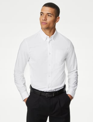 

Mens M&S Collection Cotton Rich Oxford Shirt - White, White