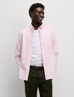 

Mens M&S Collection Slim Fit Ultimate Pure Cotton Oxford Shirt, Pink