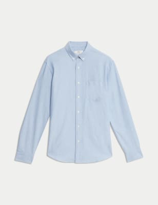 

Mens M&S Collection Slim Fit Pure Cotton Oxford Shirt - Chambray, Chambray