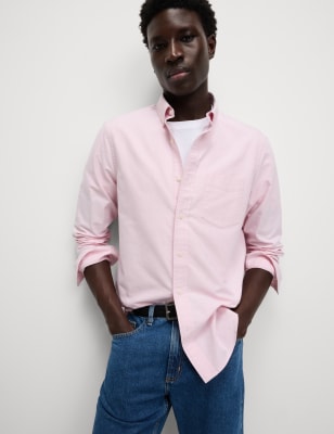 

Mens M&S Collection The Ultimate Pure Cotton Oxford Shirt - Pink, Pink