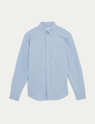 

Mens M&S Collection The Ultimate Pure Cotton Oxford Shirt - Chambray, Chambray