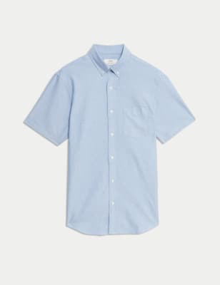 

Mens M&S Collection The Ultimate Pure Cotton Oxford Shirt - Chambray, Chambray