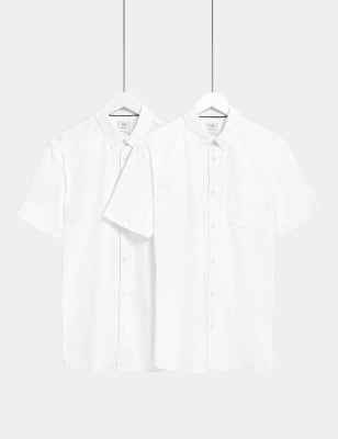 

Mens M&S Collection 2er-Pack Oxford-Hemden aus reiner Baumwolle - White, White