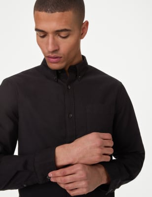 

M&S Collection Camisa Oxford 100% algodónMens - Black, Black