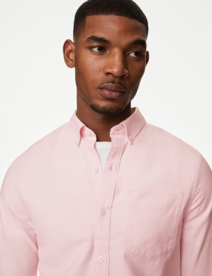 

Mens M&S Collection Pure Cotton Oxford Shirt - Light Pink, Light Pink