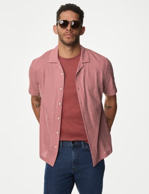 

Mens Autograph Textured Pure Cotton Jersey Shirt - Dusky Rose, Dusky Rose