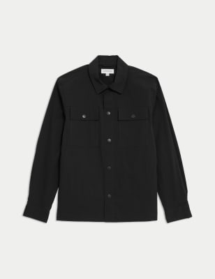 

Mens Autograph Cotton Rich Overshirt - Black, Black