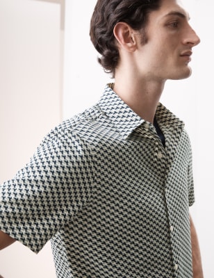 

Mens Autograph Geometric Print Shirt - Grey Mix, Grey Mix