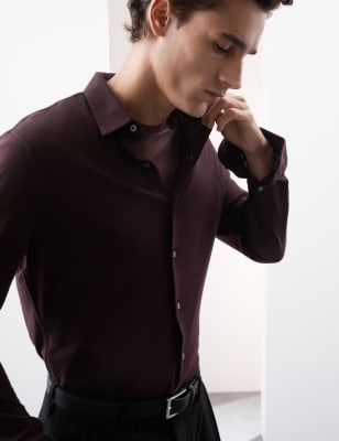 

Mens Autograph Pure Merino Wool Shirt - Raisin, Raisin