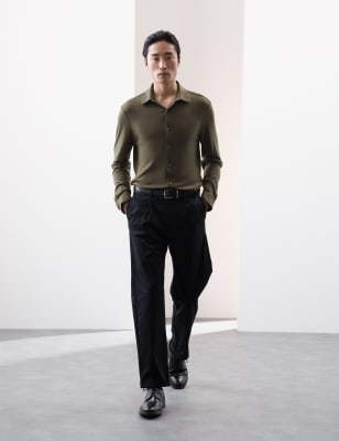 

Mens Autograph Schal aus reiner Merinowolle - Dark Khaki, Dark Khaki
