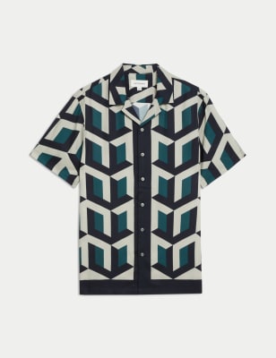 

Mens Autograph Printed Shirt - Dark Navy Mix, Dark Navy Mix