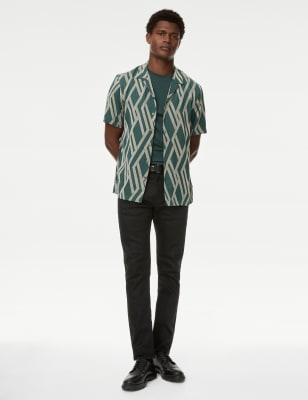 

Mens Autograph Printed Shirt - Petrol Green, Petrol Green