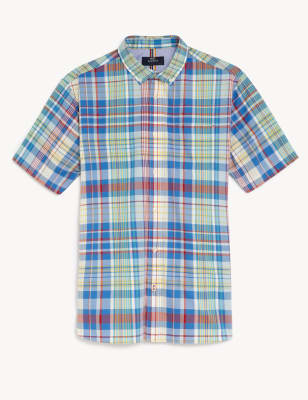 

Mens M&S Collection Pure Cotton Check Shirt - Multi, Multi