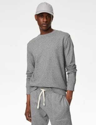 

Mens M&S Collection Sweatshirt aus reiner Baumwolle mit Rundhalsausschnitt - Grey Marl, Grey Marl