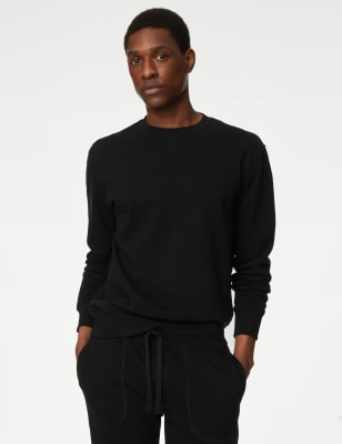 

Mens M&S Collection Pure Cotton Crew Neck Sweatshirt - Black, Black