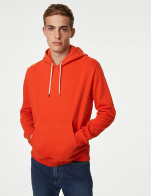 

Mens M&S Collection Pure Cotton Hoodie - Bright Orange, Bright Orange