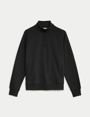 

Mens M&S Collection Pure Cotton Half Zip Sweatshirt - Black, Black