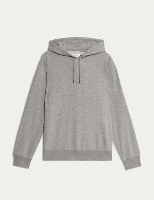 

Mens M&S Collection Cotton Rich Hoodie - Grey Marl, Grey Marl